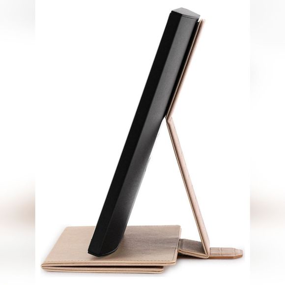 Impressions Liane V Touch Pad Mini LED Makeup Mirror- Black/Beige - Picture 5 of 12